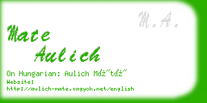 mate aulich business card